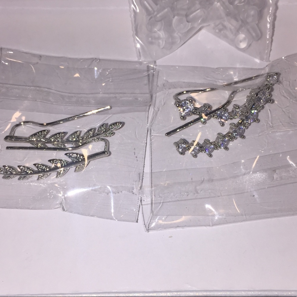 Silver climber earrings - Picture 2 of 4